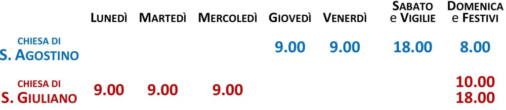 Messe orario ritagliato