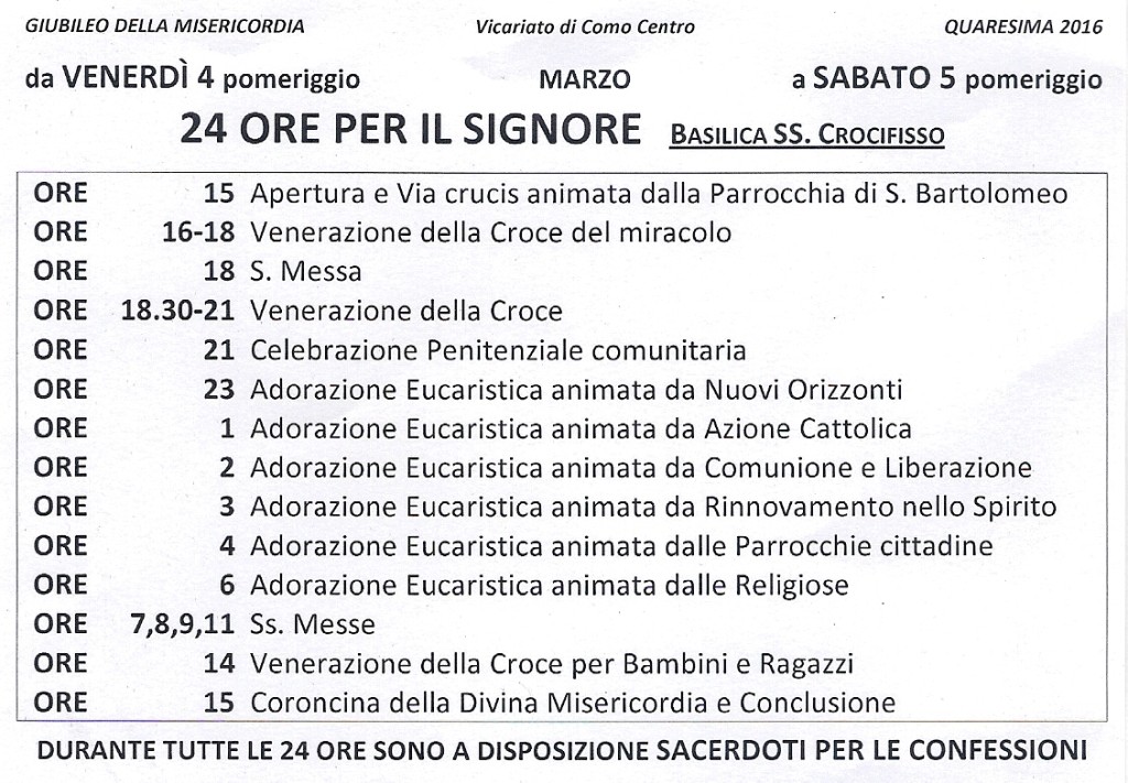 24 ore per il Signore